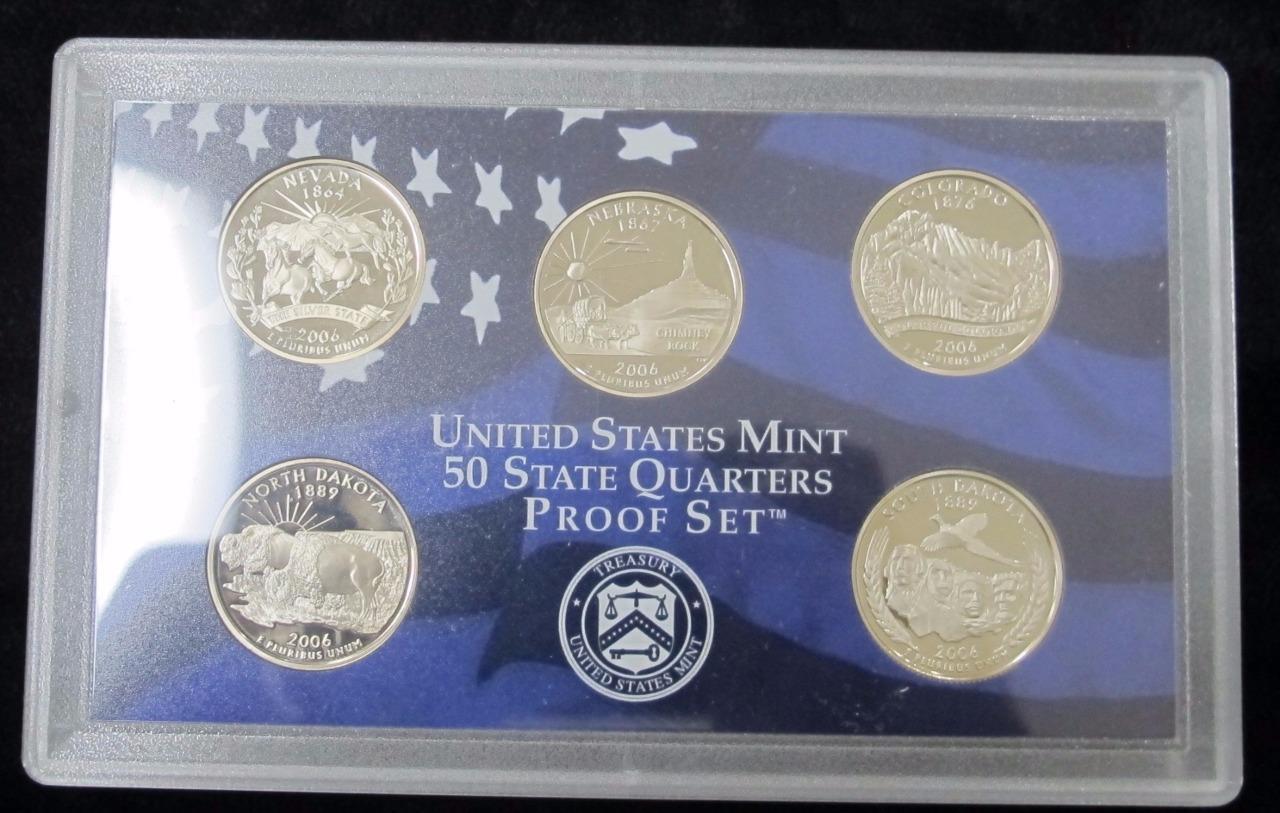 2006 Quarter Proof Set * 5 Quarters * Proof * With Box and COA *