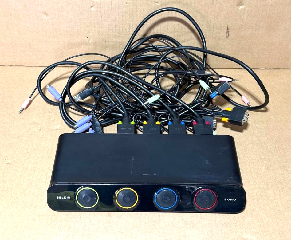 Belkin SOHO 4-Port KVM Switch F1DS104J No Power Supply