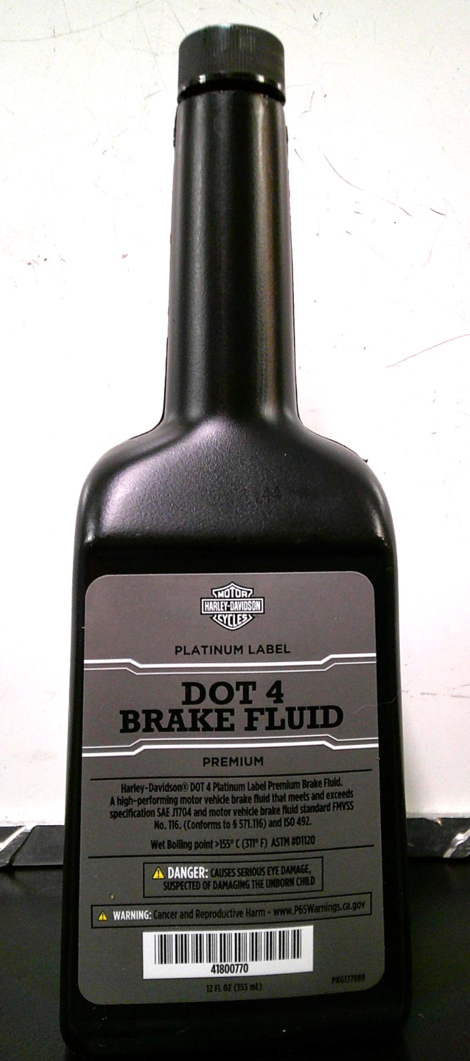 12oz OEM HARLEY DAVIDSON "PLATINUM LABEL" DOT 4 BRAKE FLUID 41800770 - NEW