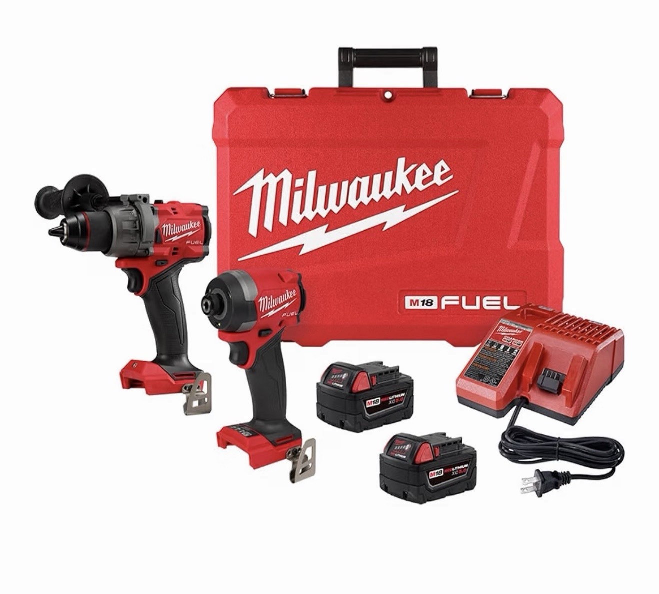 Milwaukee M18 FUEL 2-Tool Kit Hammer Drill/Driver + 1/4" Impact, 2 Batt