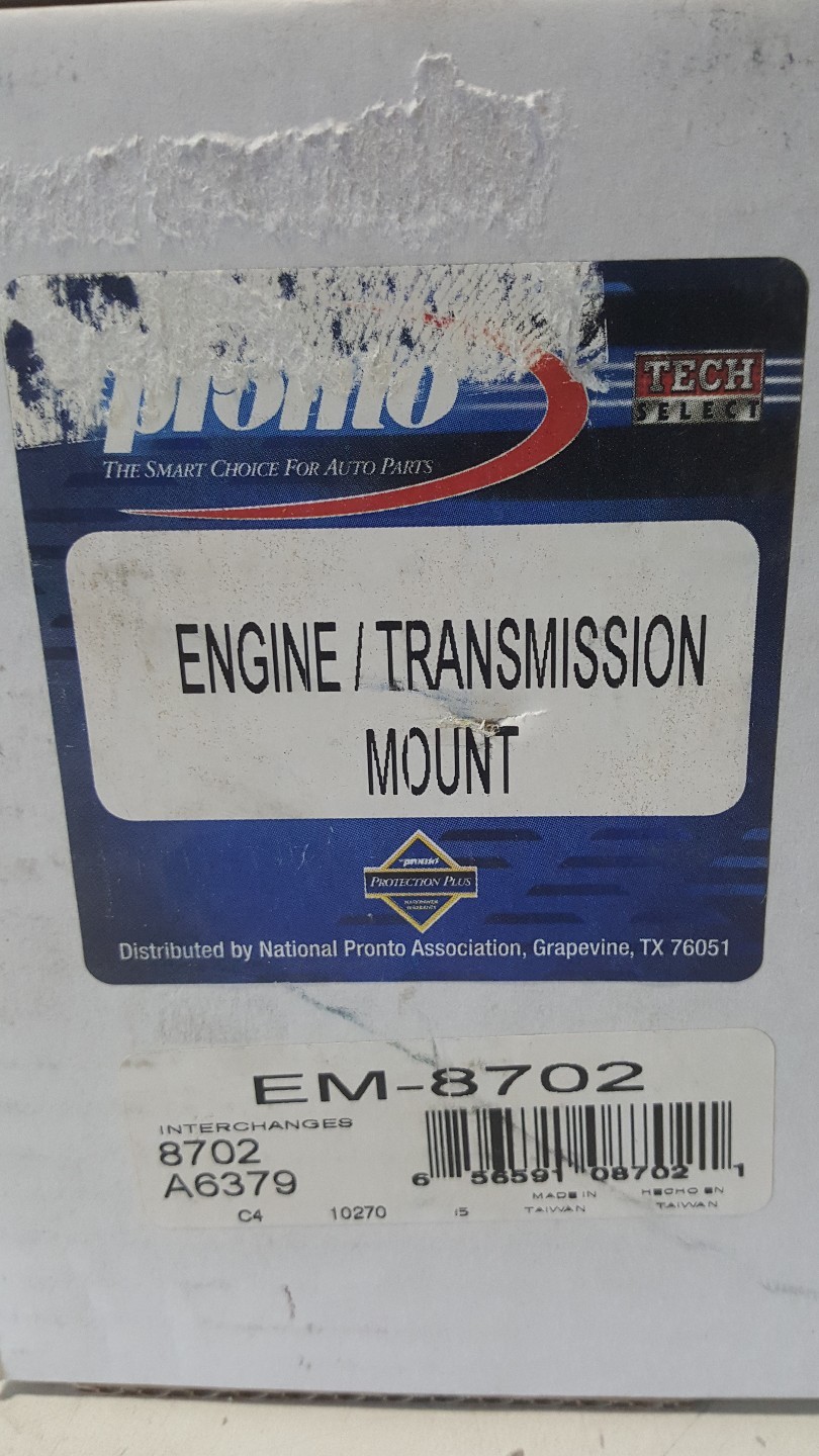 Pronto EM-8702 Auto Trans Mount Westar, Fits Vehicles Listed on Chart Below