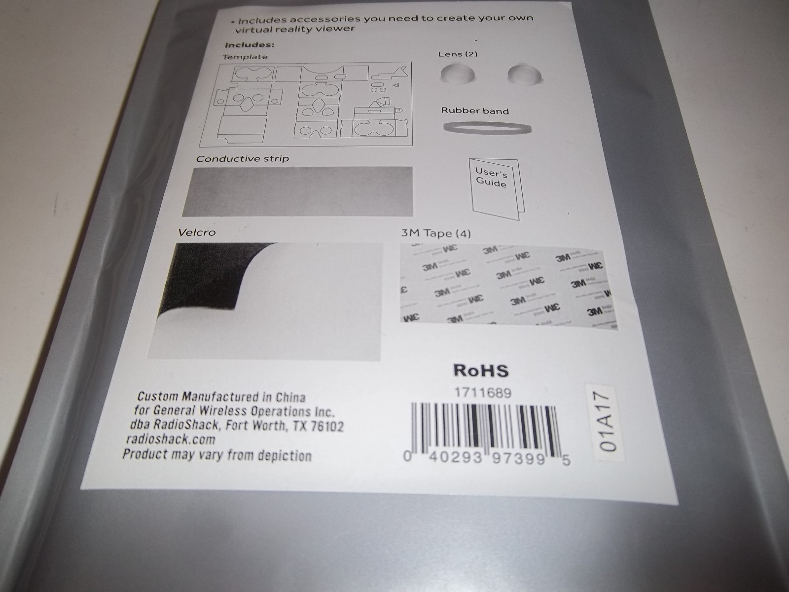 Radio Shack 1711689 DIY Virtual Reality Viewer Accessory Kit