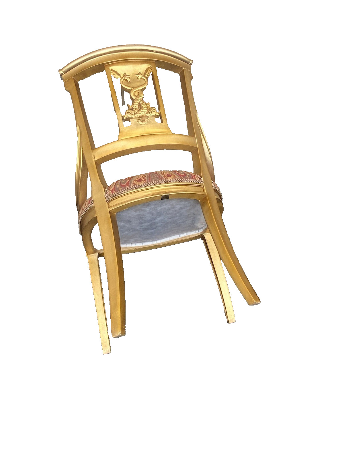 66455 Pair Custom Hand Made Decorator Chair s with Fish Figures.