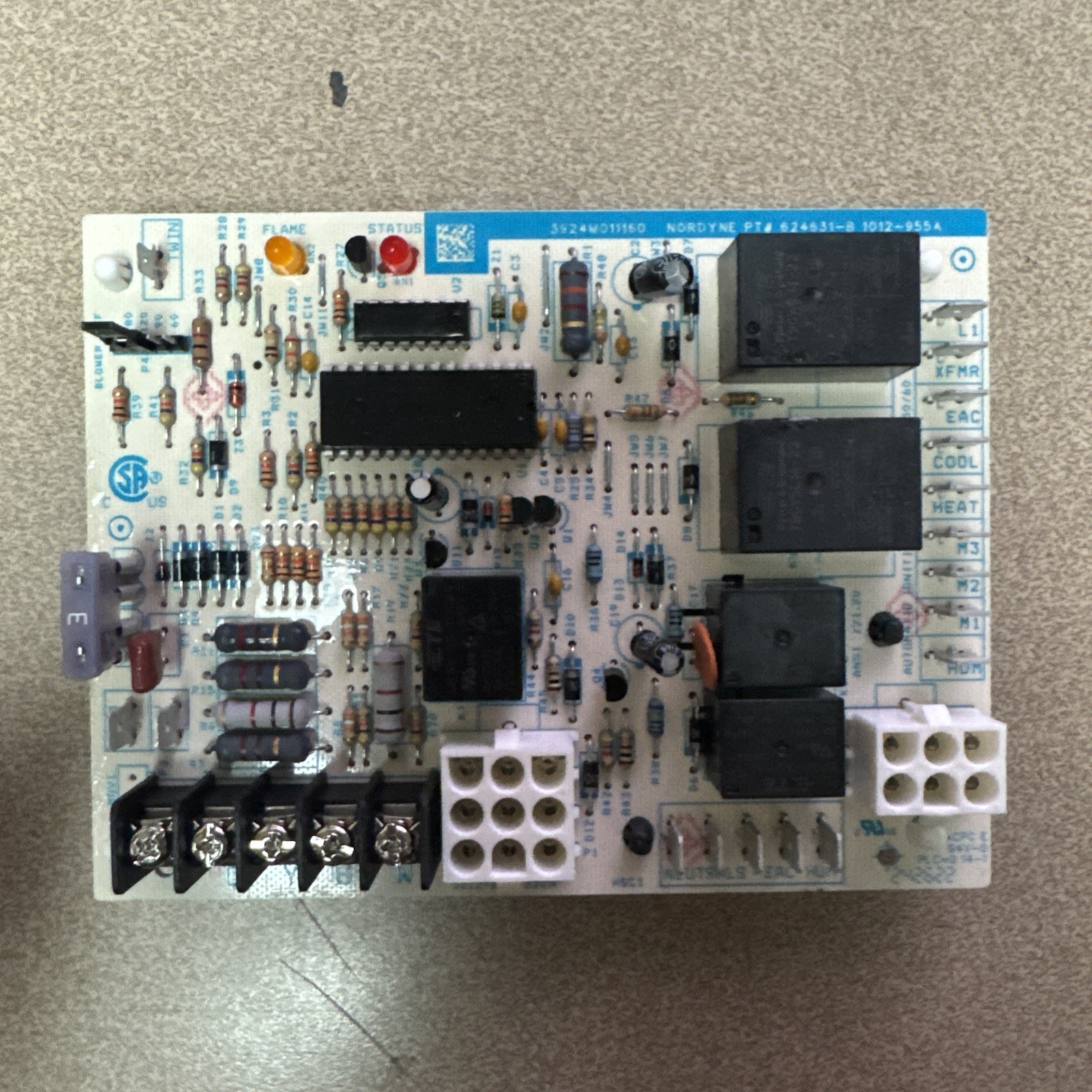 OEM Nordyne Kelvinator Furnace Control Board 624631-B 1012-955A