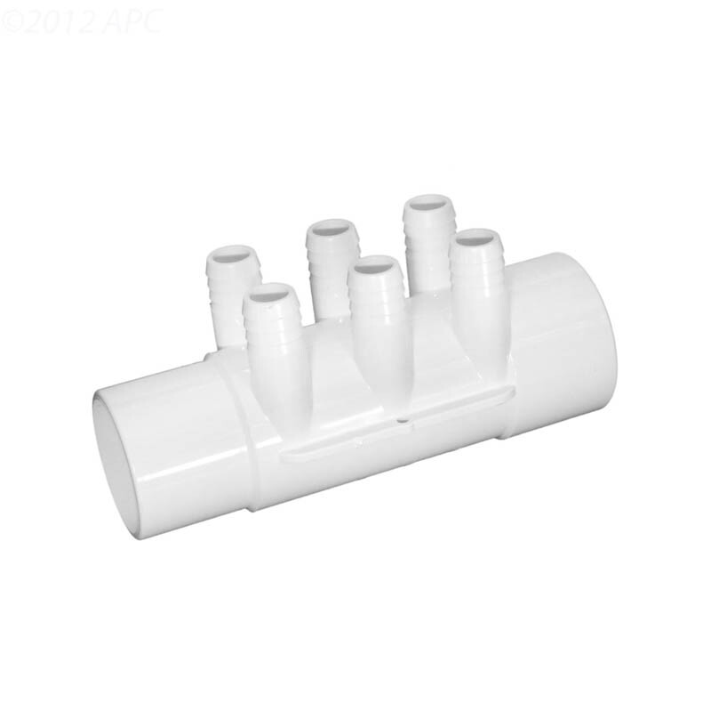 Hot Tub Basics | 2" PVC Manifold 2"S x 2"SPG x (6) 3/4" Rib Ports 672-7150