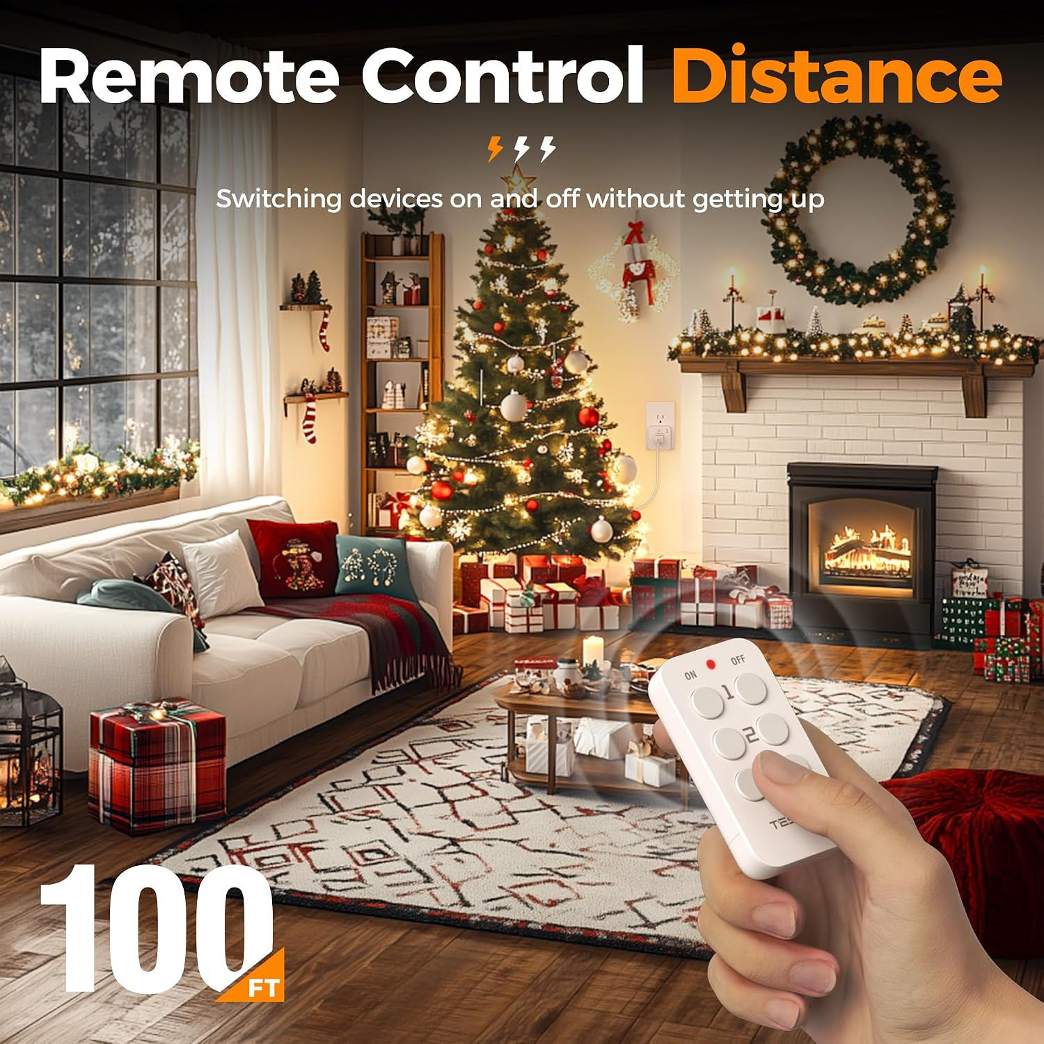 Remote Control Outlet Plug, 1 Remote and 3 Outlets | Wireless Light Switch Kit,