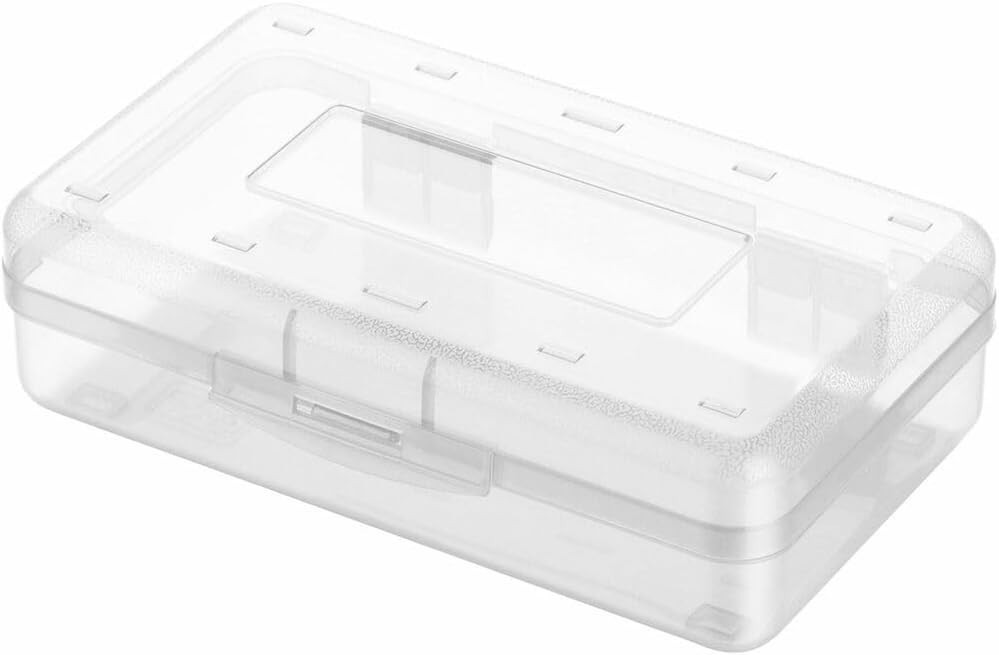 Carrying Case 4.8" 8" 2.3" Plastic Clear Holds Office Supplies & Writing