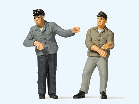 Preiser 44919 G Railroad Engineer and Fireman in Cab Figures (Set of 2)