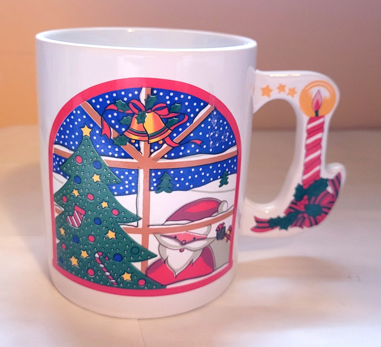 Santa Window Christmas Tree Coffee Cup Mug Holiday Novelty Free Shipping