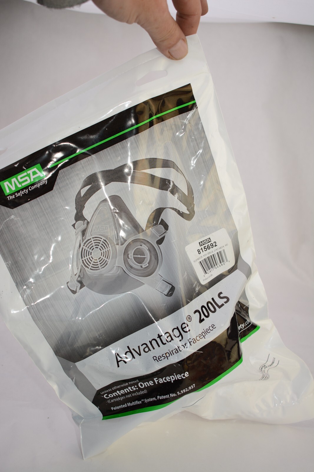 LOT 4pc MSA Advantage 200 LS Respirator, with 2-Piece Neckstrap, Medium, Blue