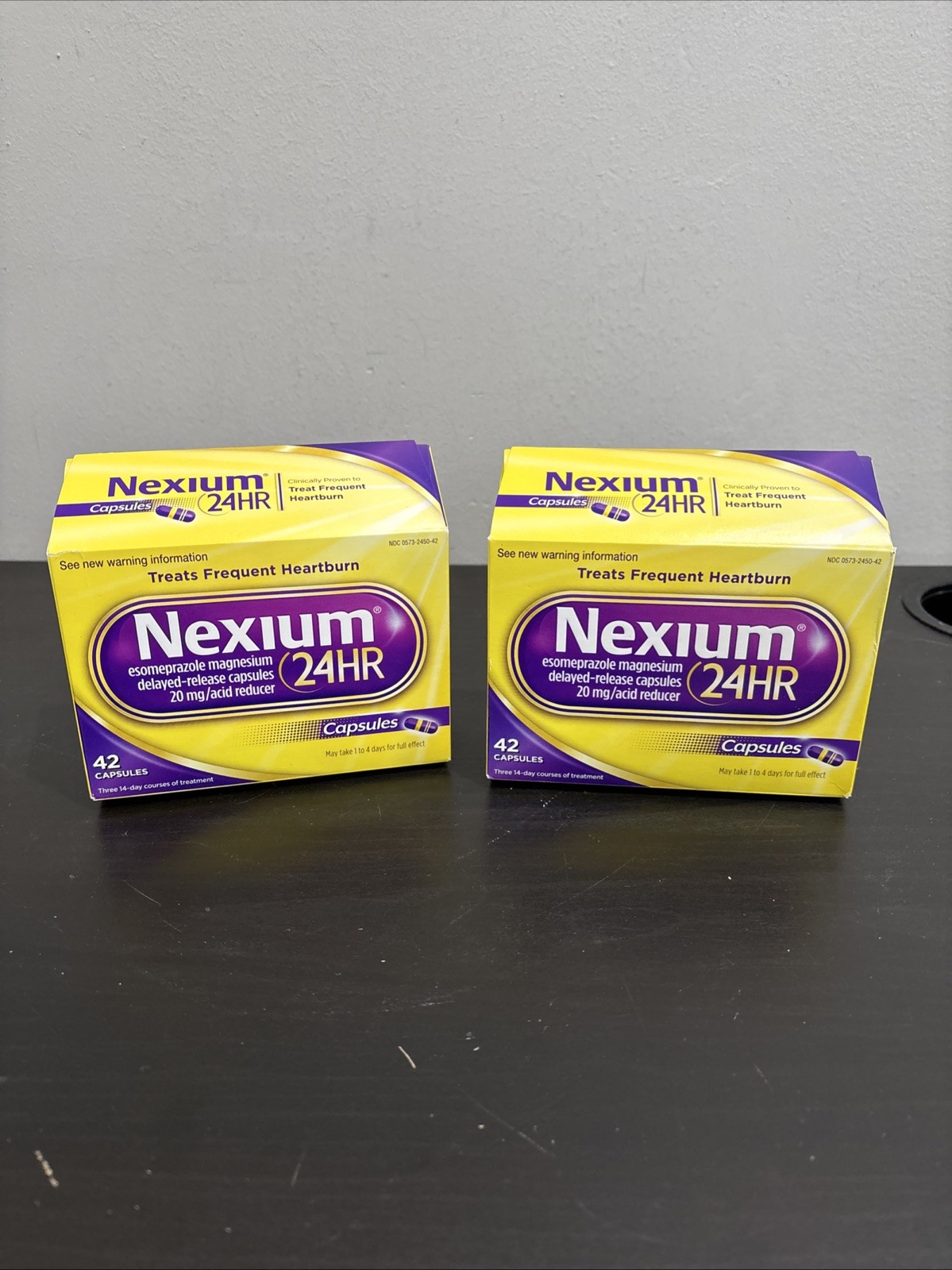 (2) BOXES OF NEXIUM 24HR Delayed Release Heartburn 20mg 42 Tablets Exp 08/2028