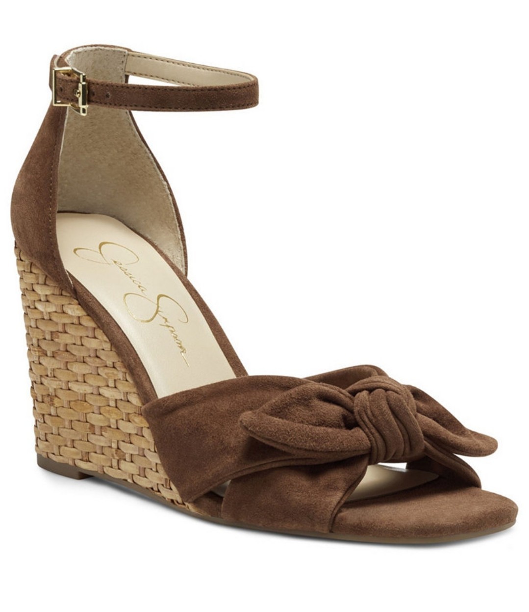 Jessica Simpson Women's Delirah Espadrille Wedge Sandal Tobacco LUX Kid Suede