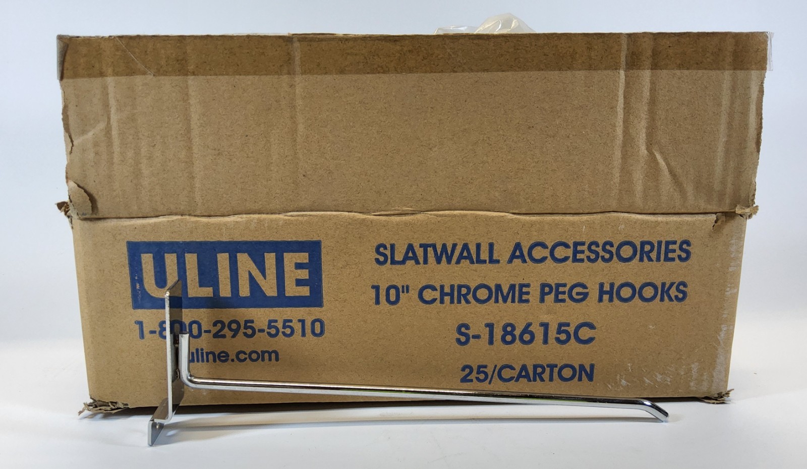 NEW Uline 10" Slatwall Peg Hooks 25pc