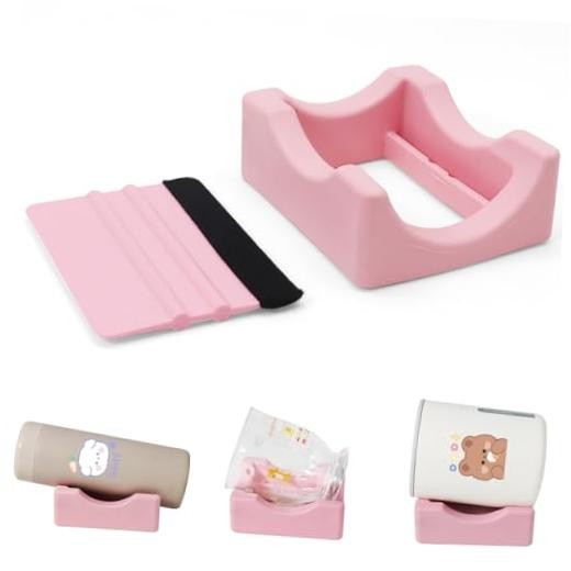 Silicone Cup Cradle Silicone Cup Cradle with Built-in Slot Anti-Skidding Pink