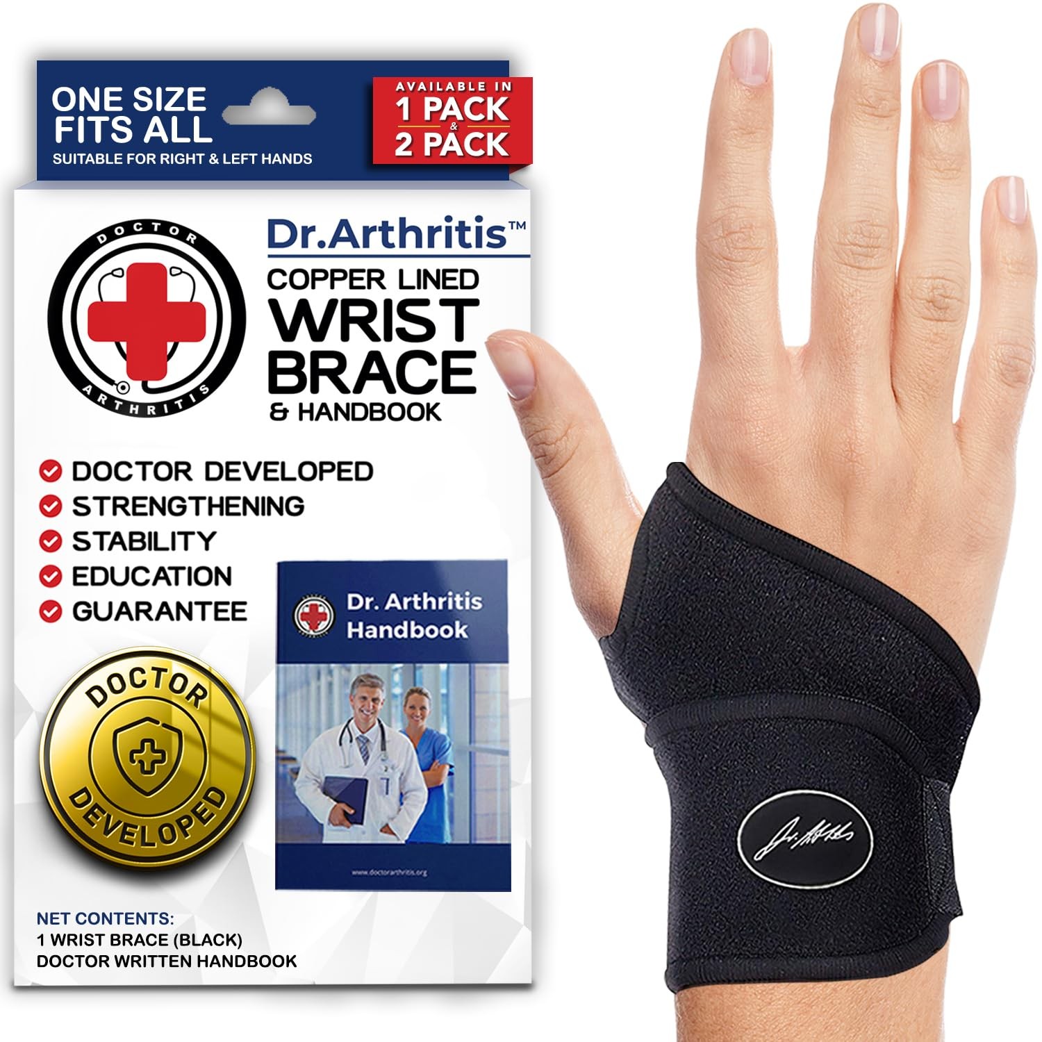 Doctor Developed Wrist Brace, Wrist Wraps for Carpal Tunnel Arthritis, Tendon...