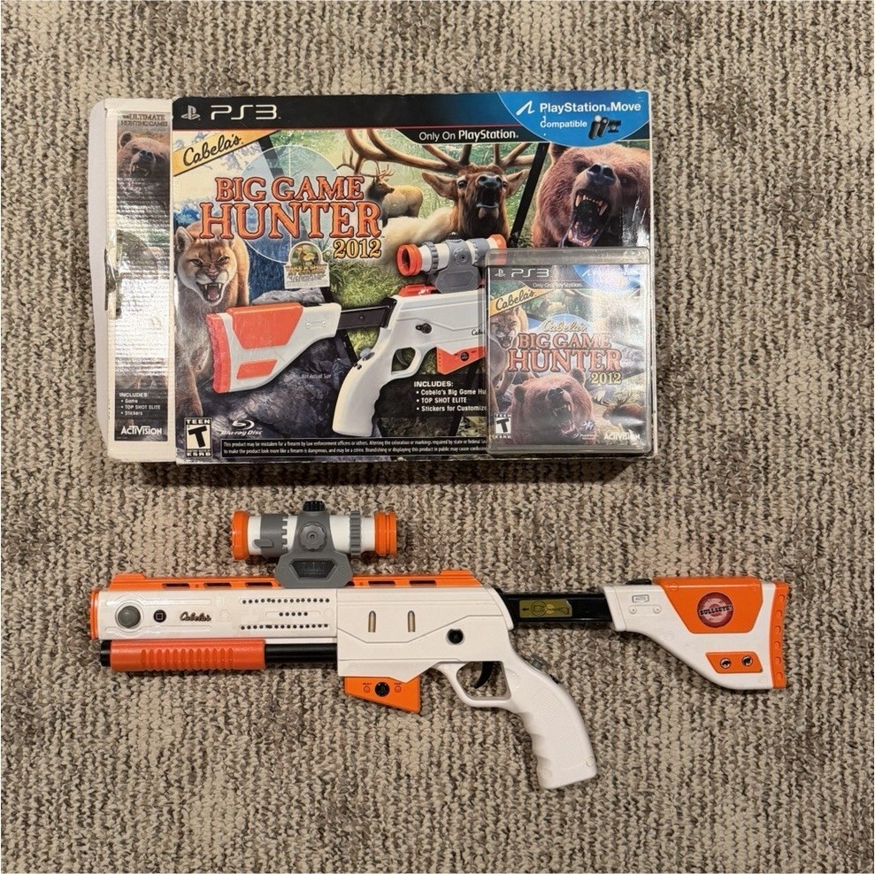 Activision Cabela's Big Game Hunter 2012 PS3 Game w/ Gun Controller Bundle
