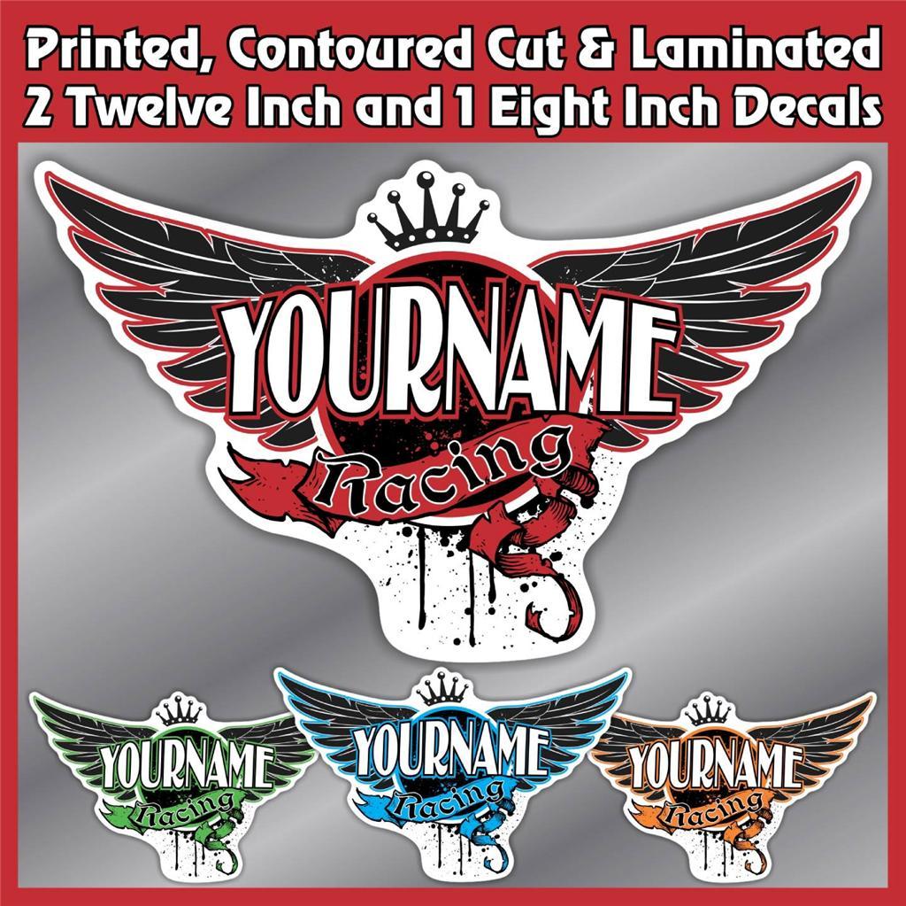 Custom Your Name Racing Decals Trailer Dirt Boat RV Sea Hauler Car Kart MX Track