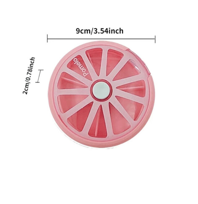 Round Weekly Pill Fruit Box Medicine Tablet Storage Organizer Container Case Tab