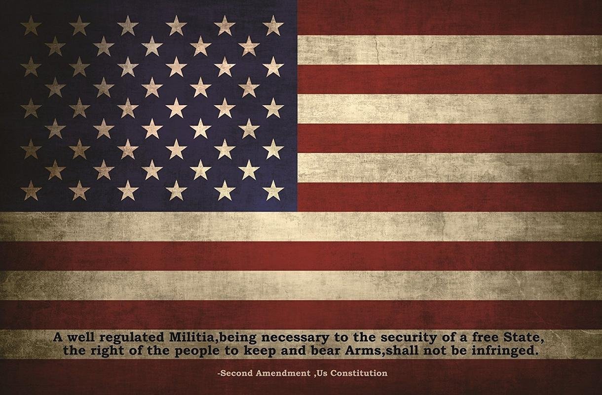 US Flag Design Gun Cleaning Mat 11x17" 2nd Amendment Vintage with Zippered Pouch
