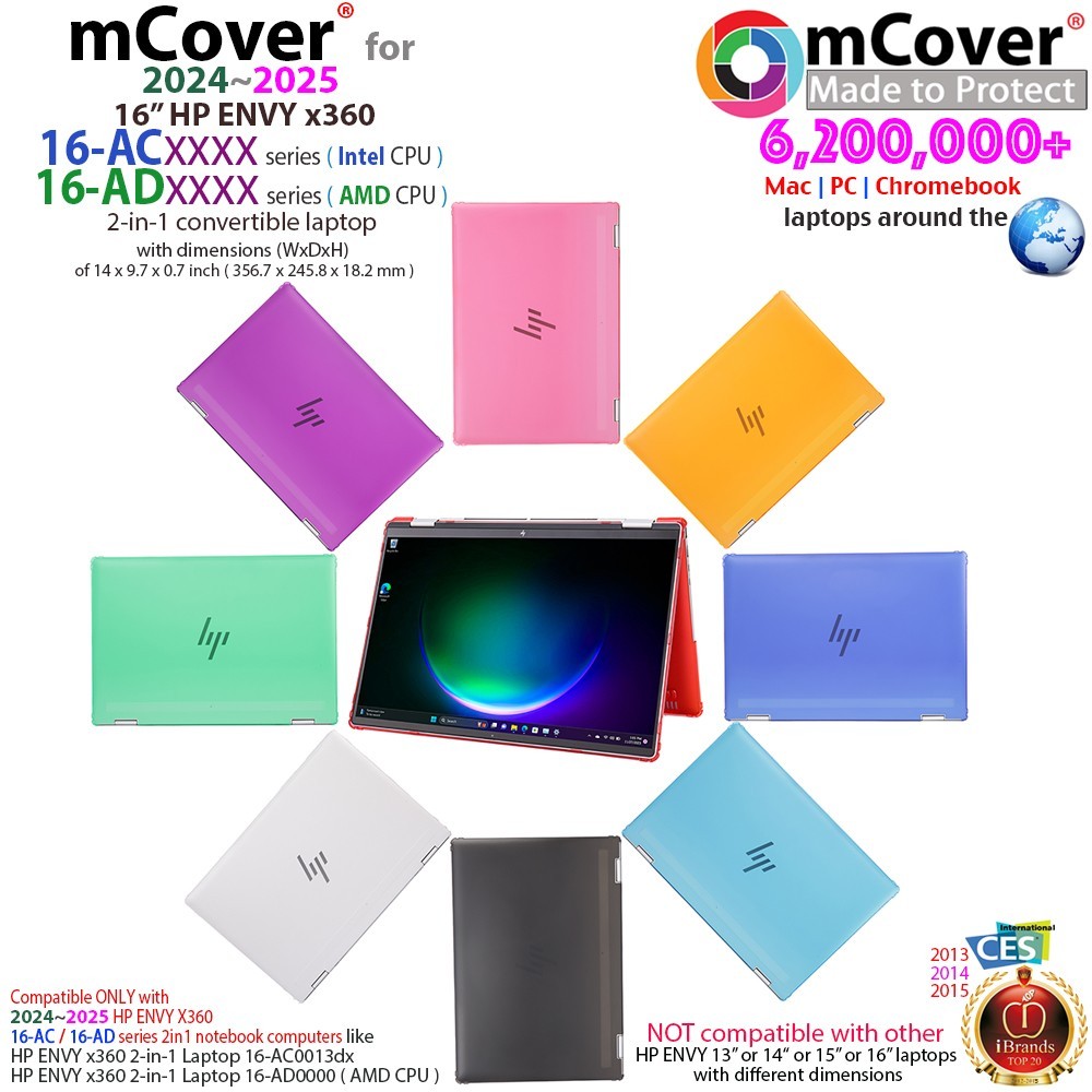 NEW mCover Case for 2024~2025 16" HP ENVY x360 16-ACxx 16-ADxx 2-in-1 Windows PC