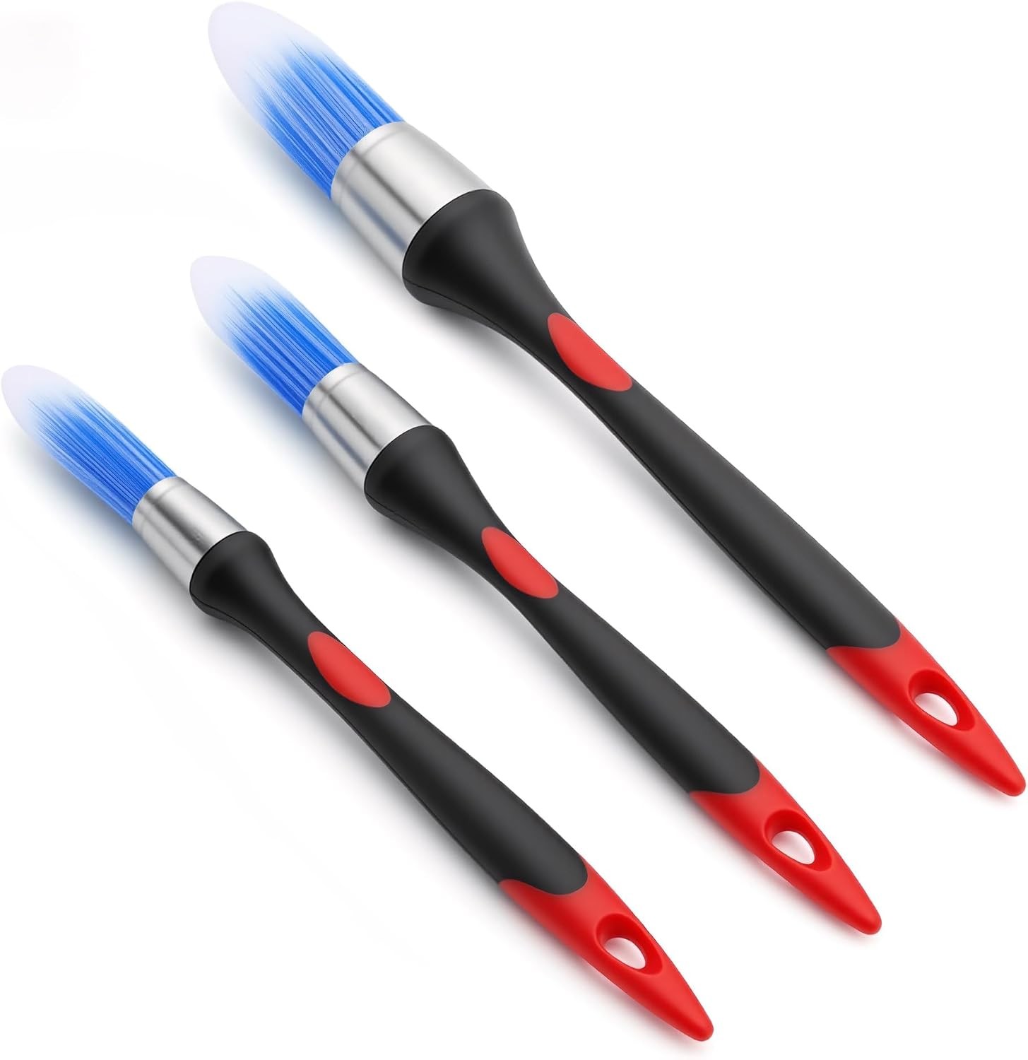 3 Pack Trim Paint Brush Set, Small Paint Brushes for Walls, Trim, Touch Up