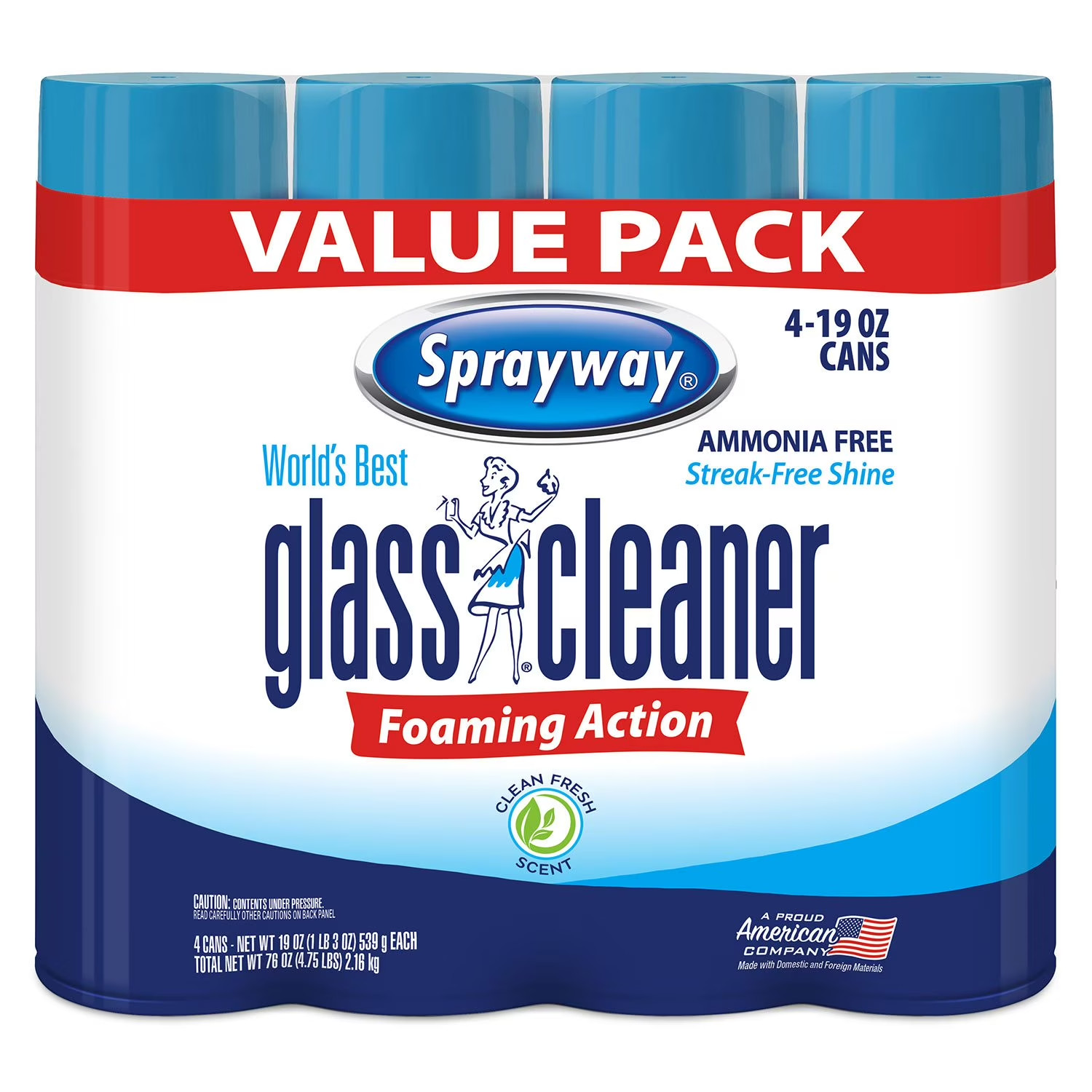 Sprayway, Glass Cleaner, 19 Oz Cans, Pack of 4-FREE SHIPPING