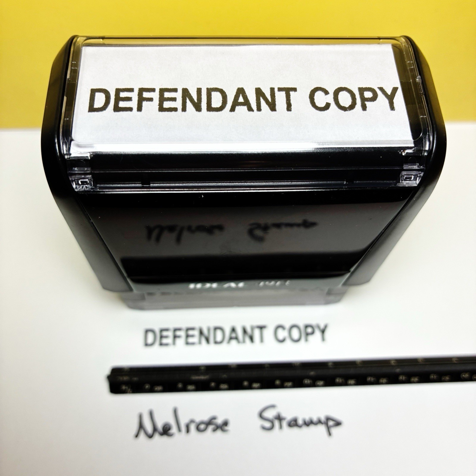 Defendant Copy Rubber Stamp Black Ink Self Inking Ideal 4913