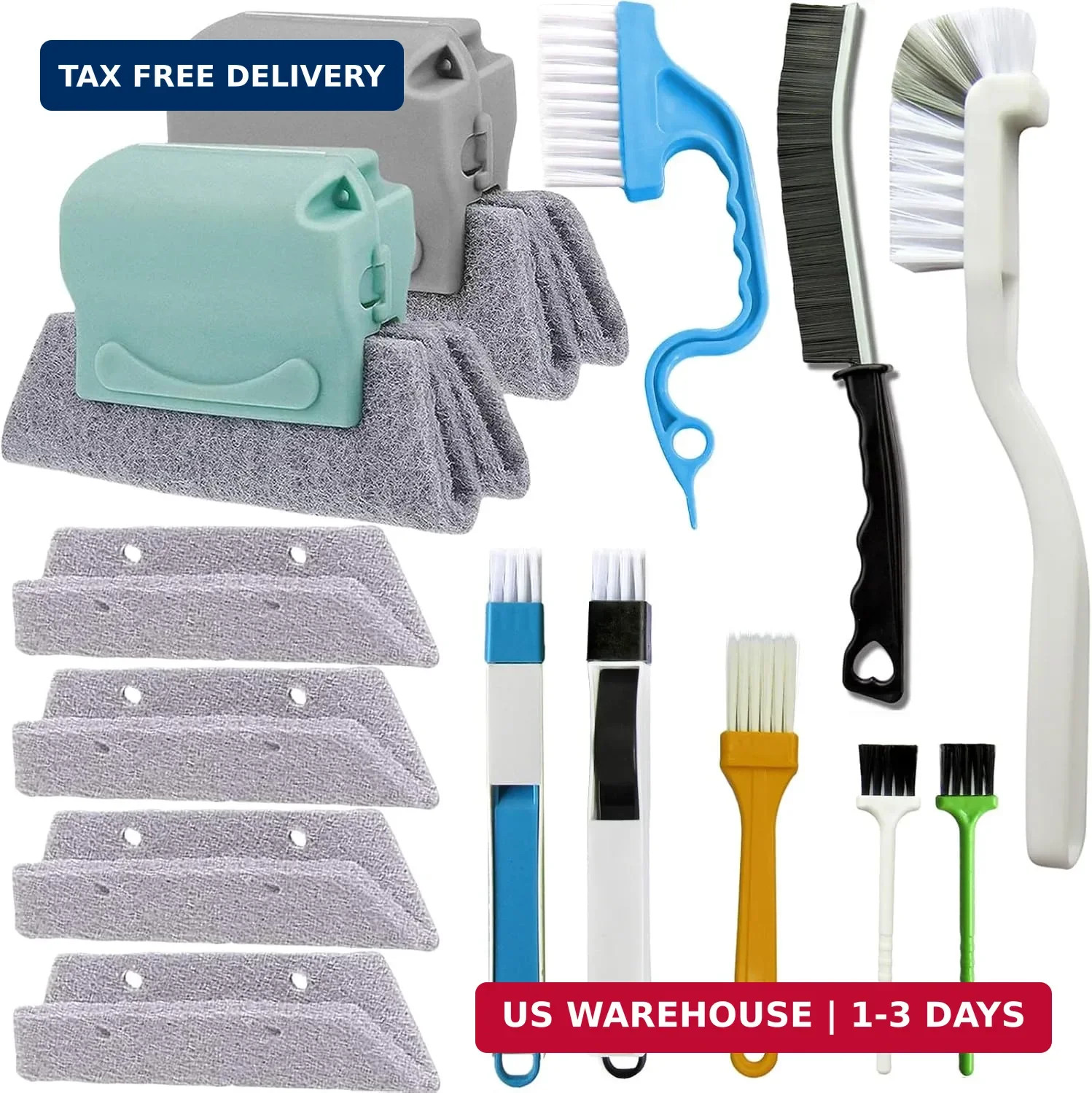 14Pcs Window Track Cleaning Tools, Deep Clean Groove Gap cleaning brush