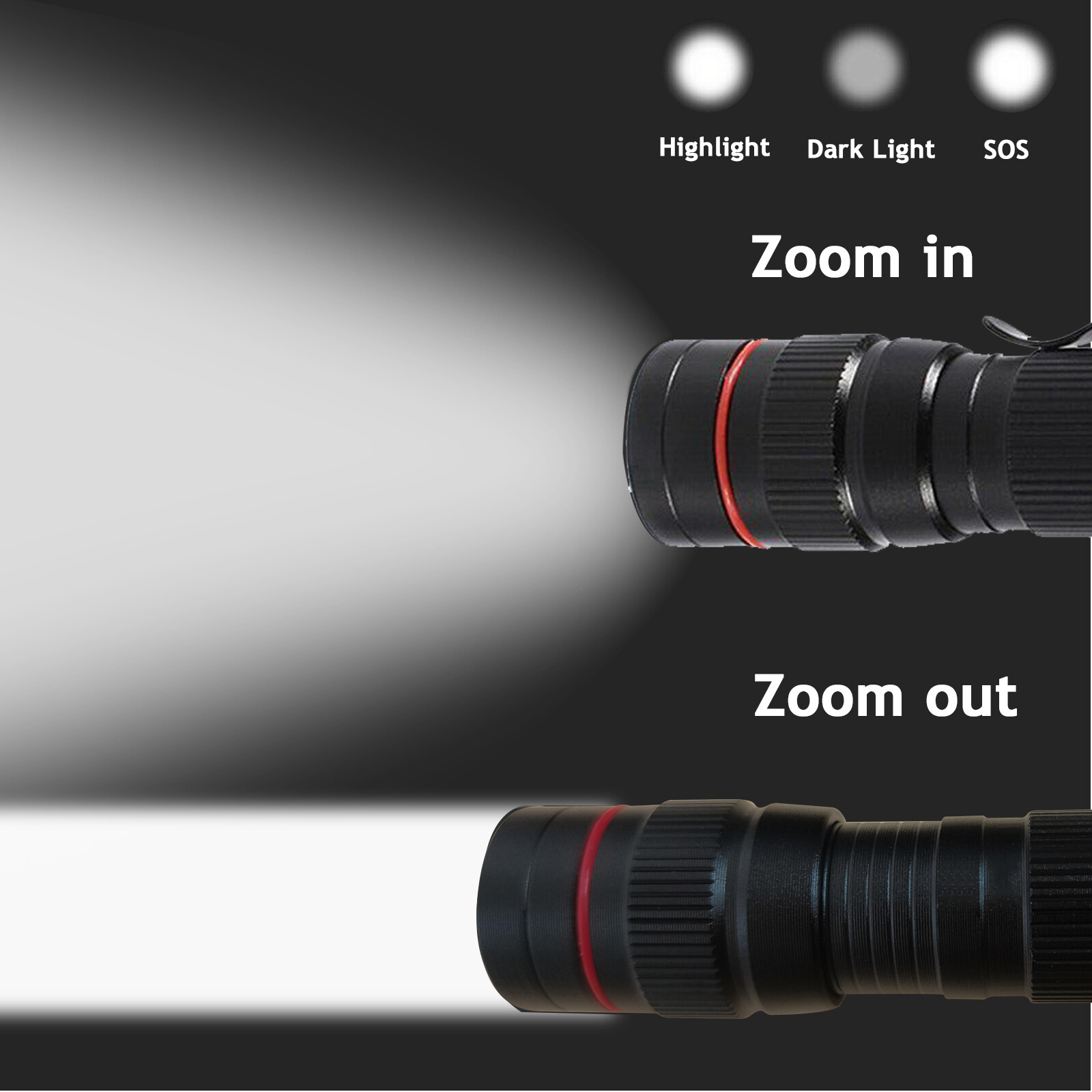 2pcs Super Bright Torch LED Flashlight USB Rechargeable Camping Portable lamp