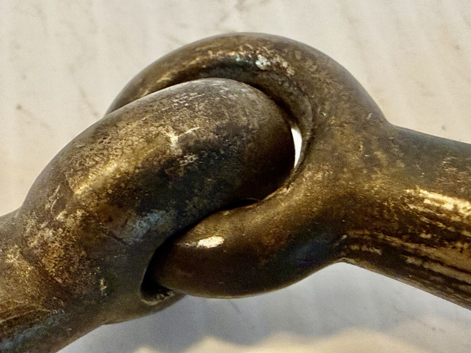 Antique Brass Eggbutt Snaffle Horse Bit Large Ring Brass Bronze Tack