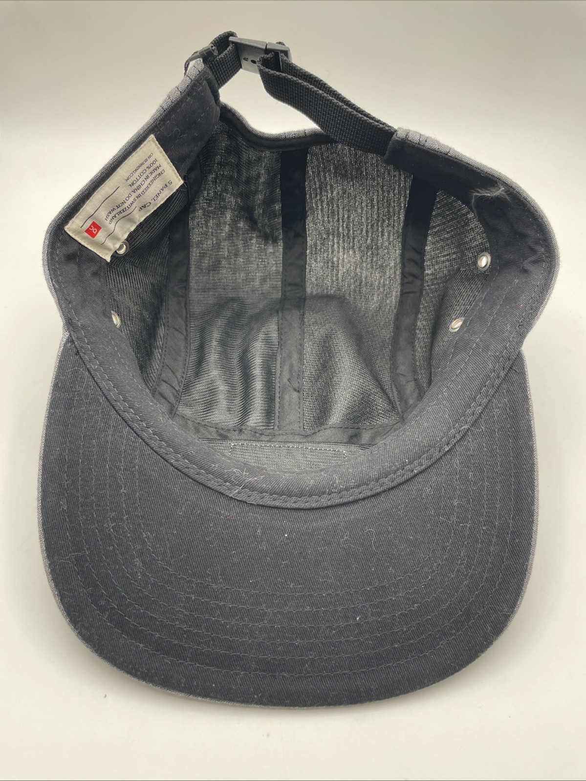 On 5 Panel Cap One Size Unisex Gray 100% Cotton Canvas Solid Logo Activewear New