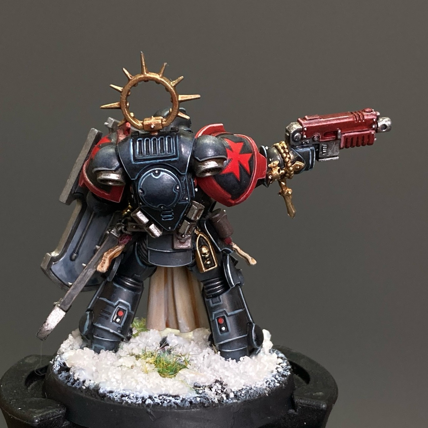 Space Marines Bladeguard Veterans Commission Black Templars Warhammer40k Painted