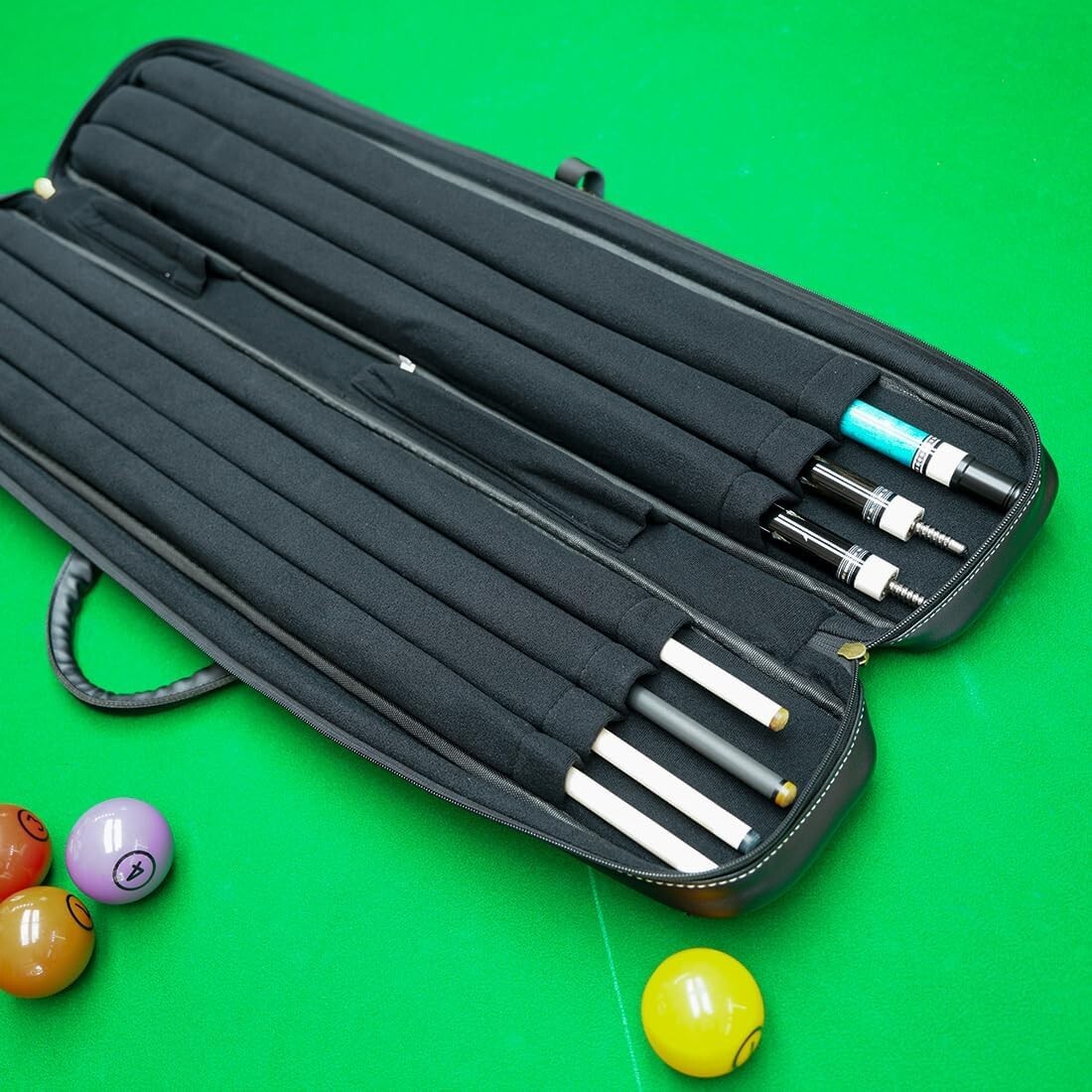 Estuche para tacos de billar Oxford de 3 x 4 pulgadas con capacidad para 3 tacos