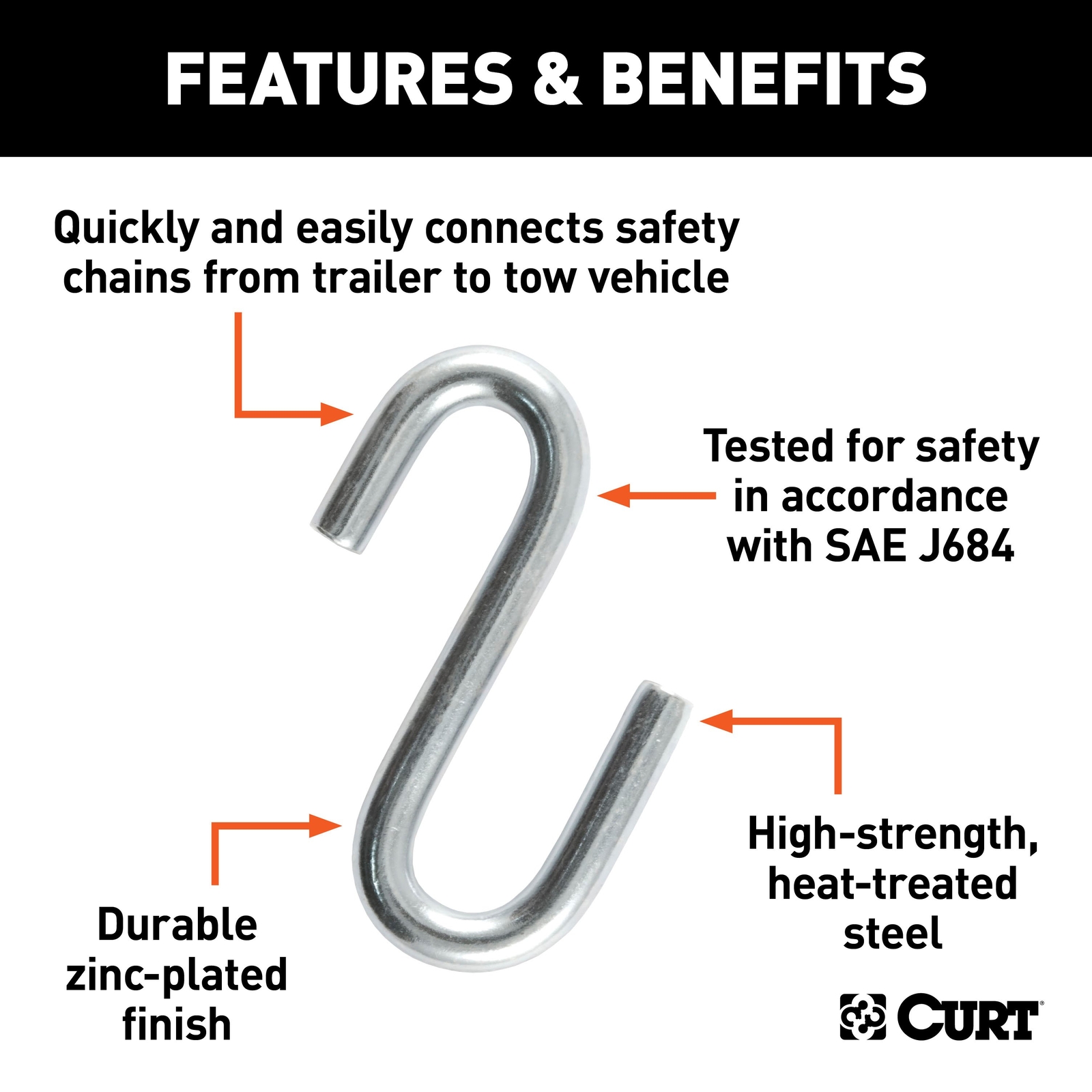 Certified 3/8" S-Hook (2,000 lbs.)
