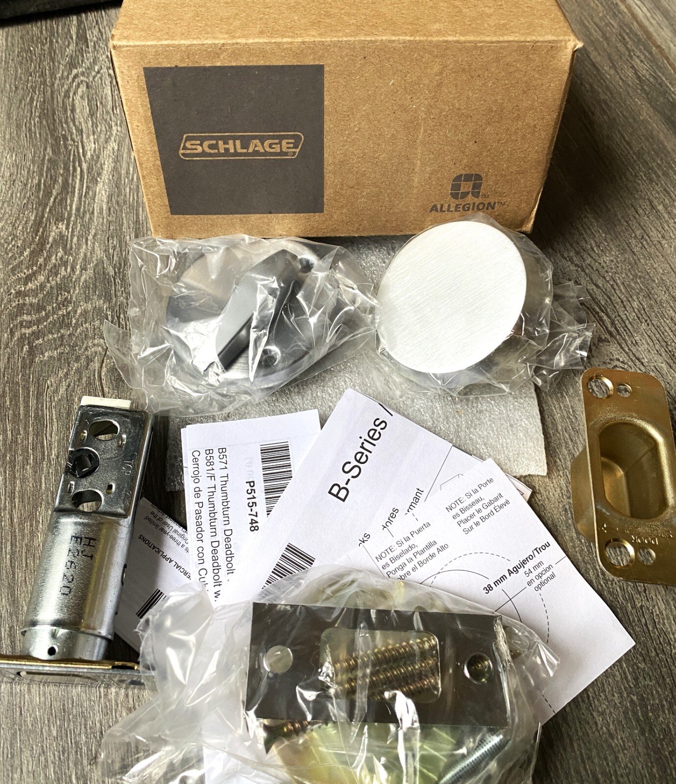 Schlage Storage Room Lock B581 626 One Sided Deadbolt - Chrome - Brand New