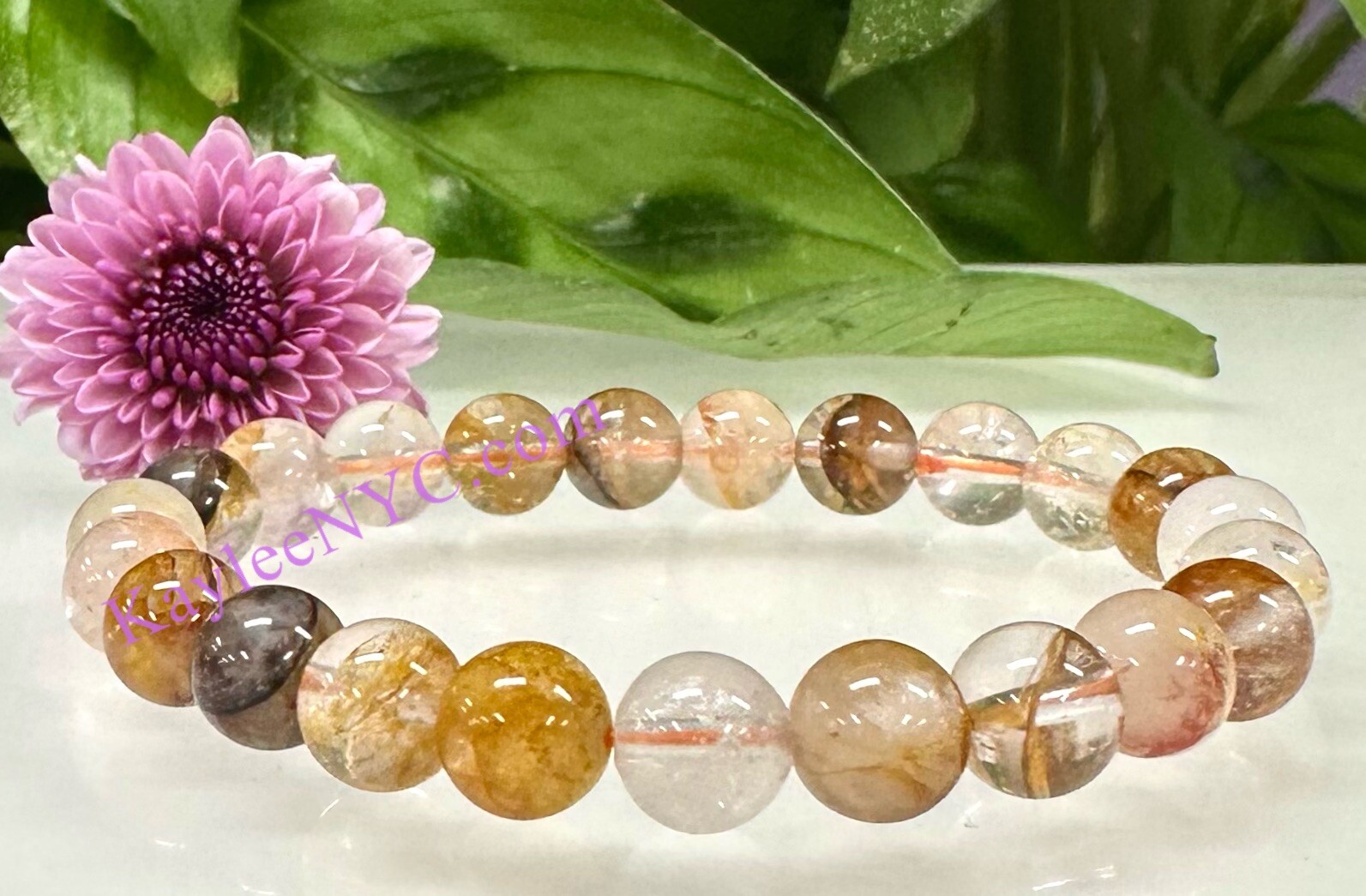 Wholesale Lot 6 Pcs Natural Golden Healer 8mm 7.5” Stretch Bracelet