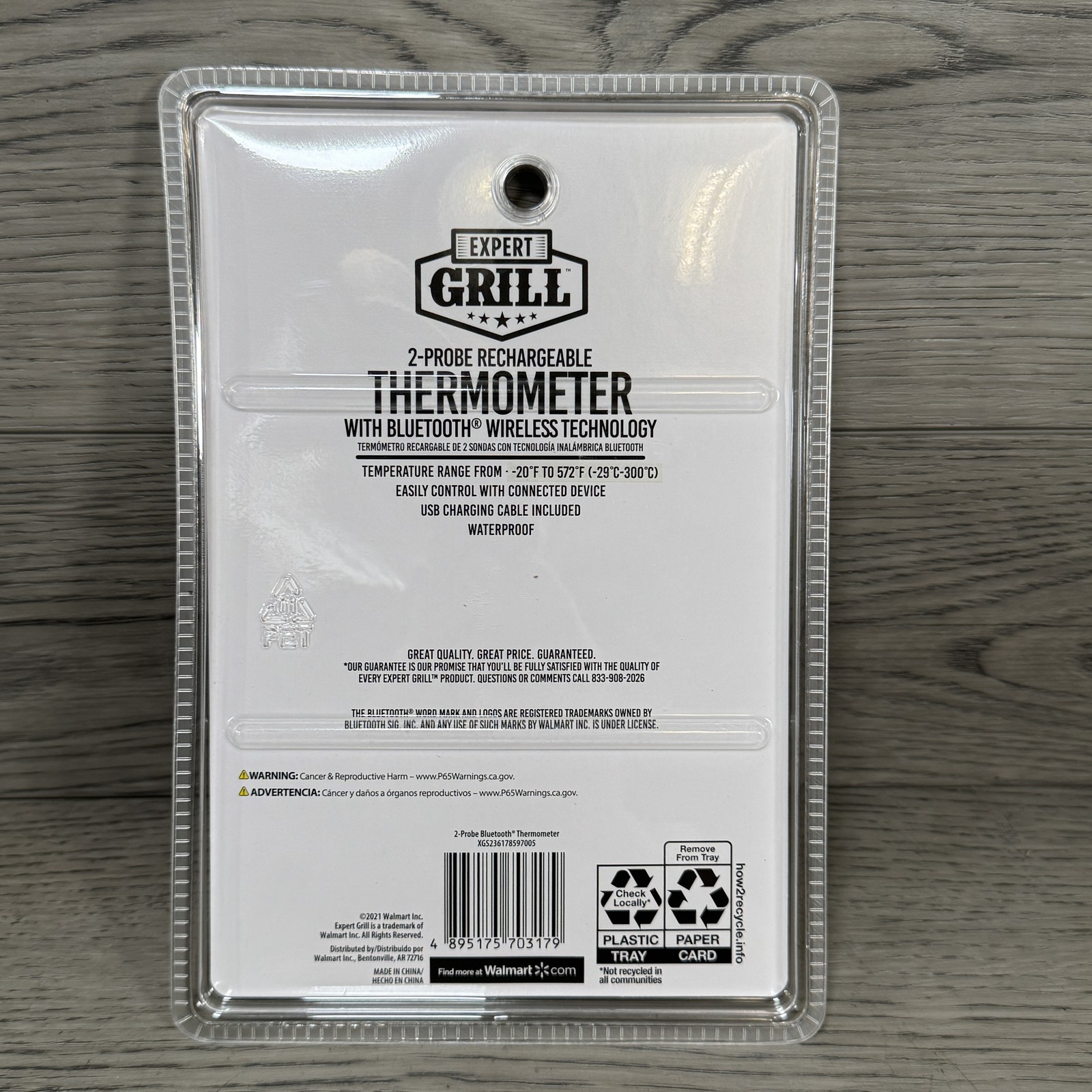 Expert Grill 2-Probe Bluetooth Rechargeable Digital Meat Thermometer Wireless