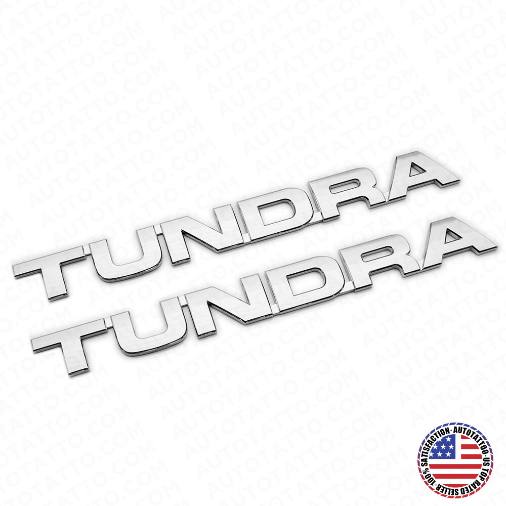 2pcs 07-14 OEM Chrome Tundra Letter Side Door Tailgate Nameplate Emblem Badge
