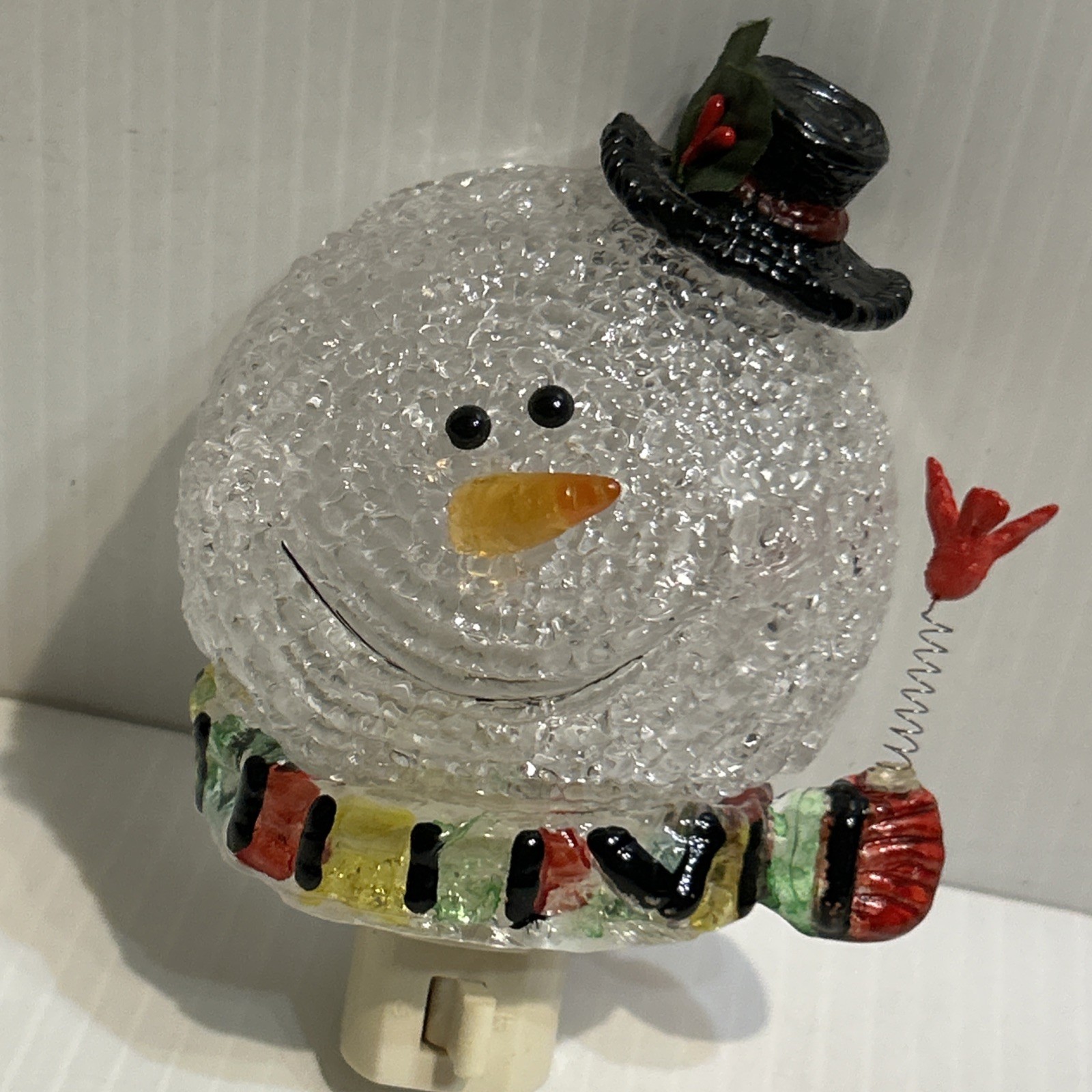 Snowman Night Light Scarf Christmas Cardinal /82c