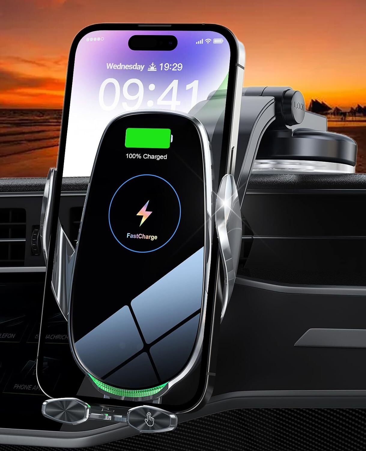 Wireless Car Charger,Memofo 15W Fast Wireless Charger for car Auto-Clamping, fit