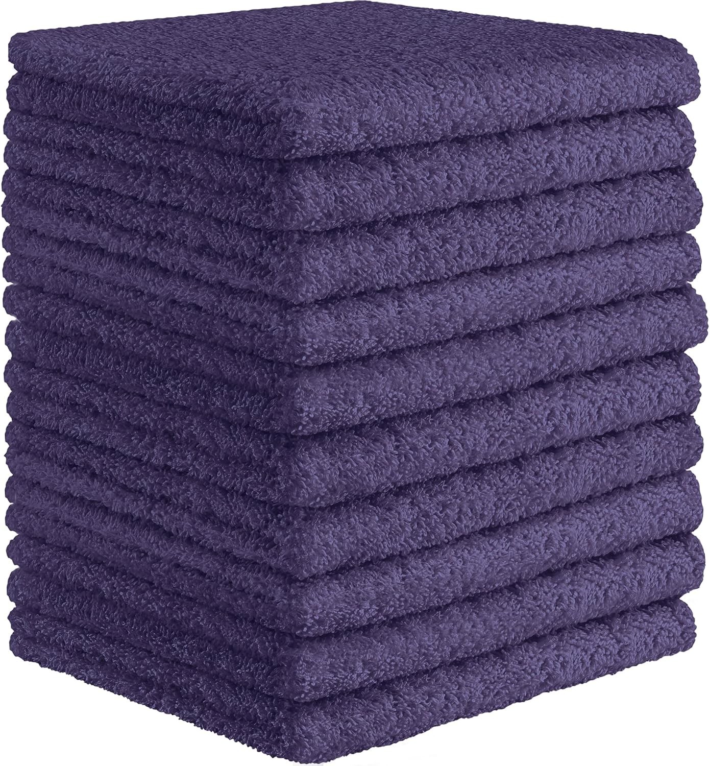 10 Pack 100% Cotton Wash Cloth, Luxurious Soft, 12 x 12 inch Ultra Absorbent,