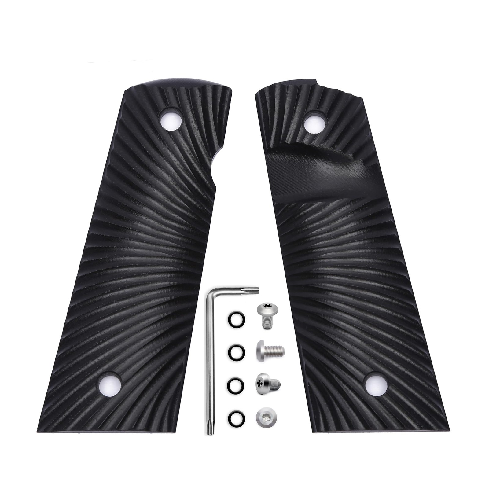 Guuun G10 Grips for Full Size 1911 Magwell Grip Ambi Safety Cut Black