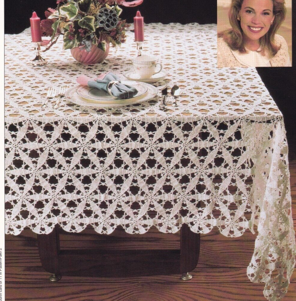 Crochet Pattern Instructions STARRY TABLECLOTH Vanna's Favorites