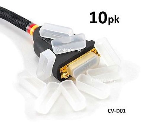 10-PACK DVI Video Port Jack Snap-In Dust Cover, CablesOnline CV-U01