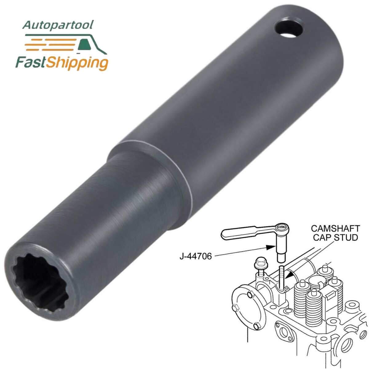 12MM 12PT 1/2 Inch Drive Extra Deep Socket for Detroit Diesel 60 Series Engine
