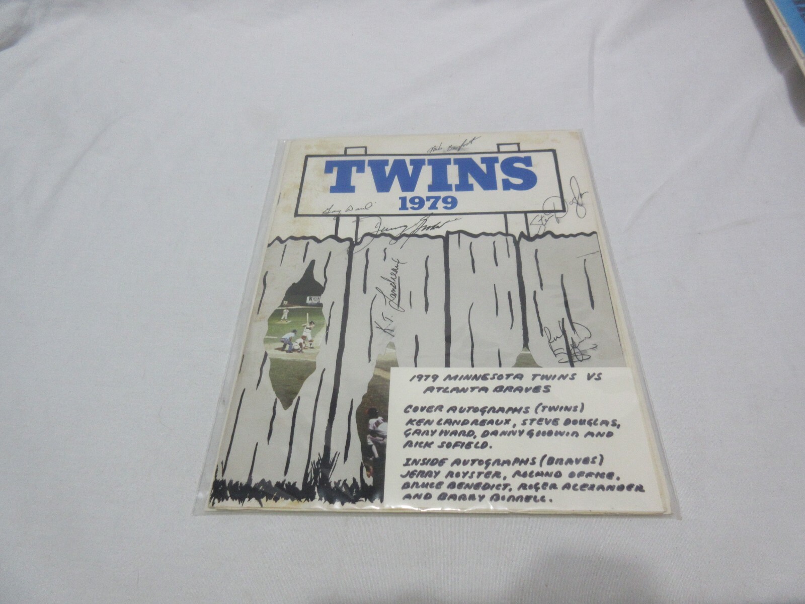 10 Autographs 1979 Minnesota Twins Program Vs Atlanta Braves C Baseball MLB OOP