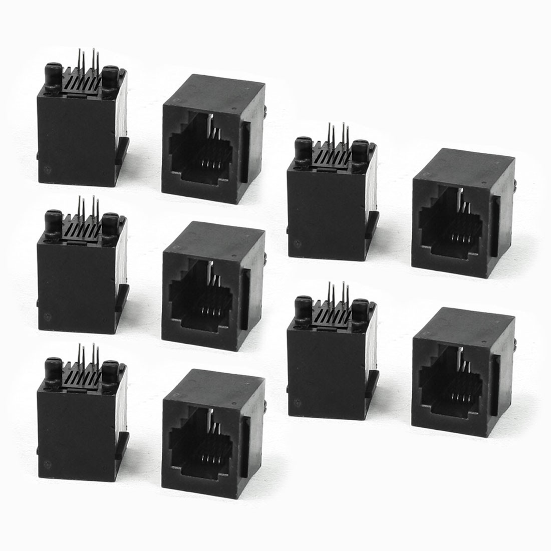 10 Pieces RJ11 Modular Network PCB Jack Vertical Ports Socket