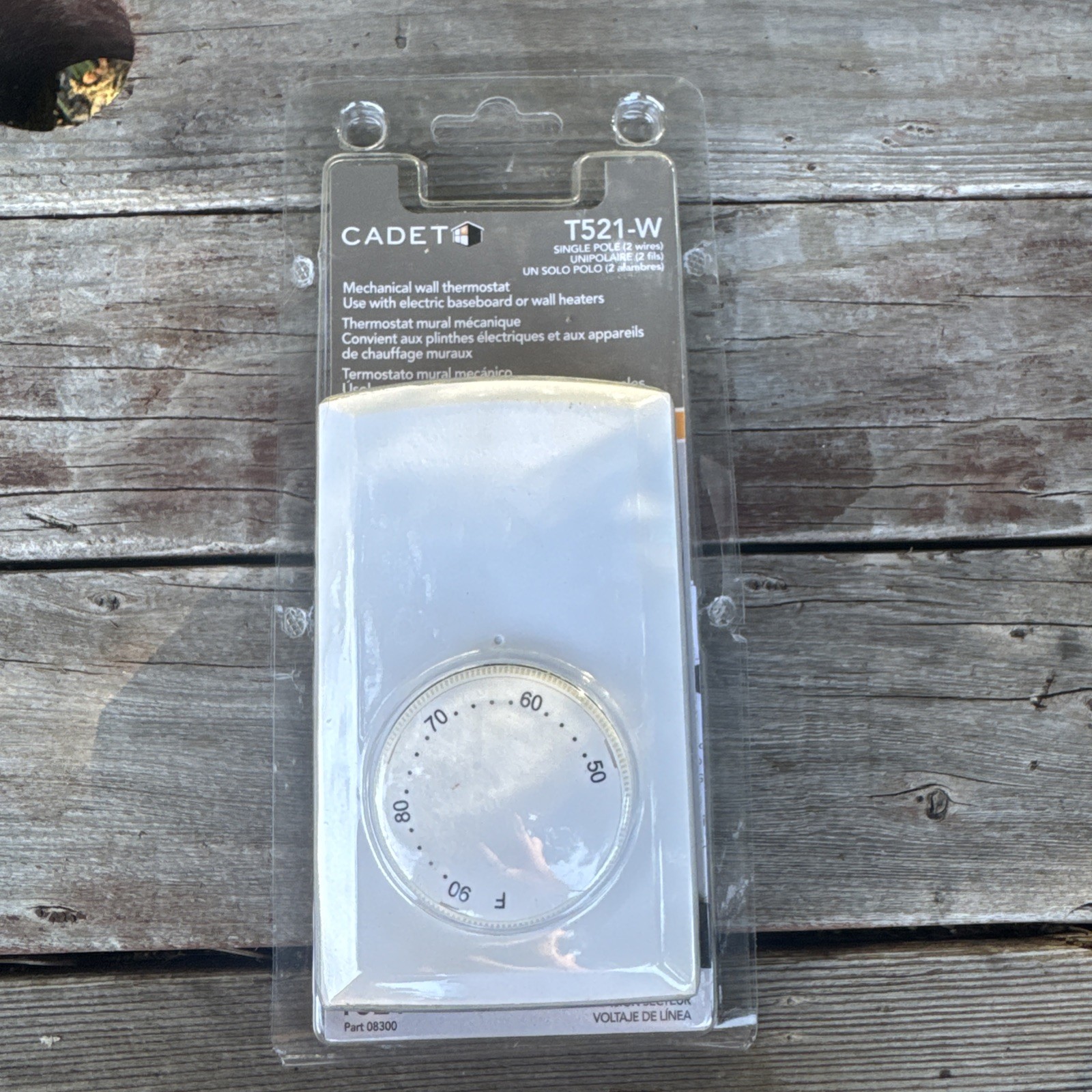 Cadet Mechanical Wall Thermostat T521-W Electric Baseboard or Wall Heaters NEW