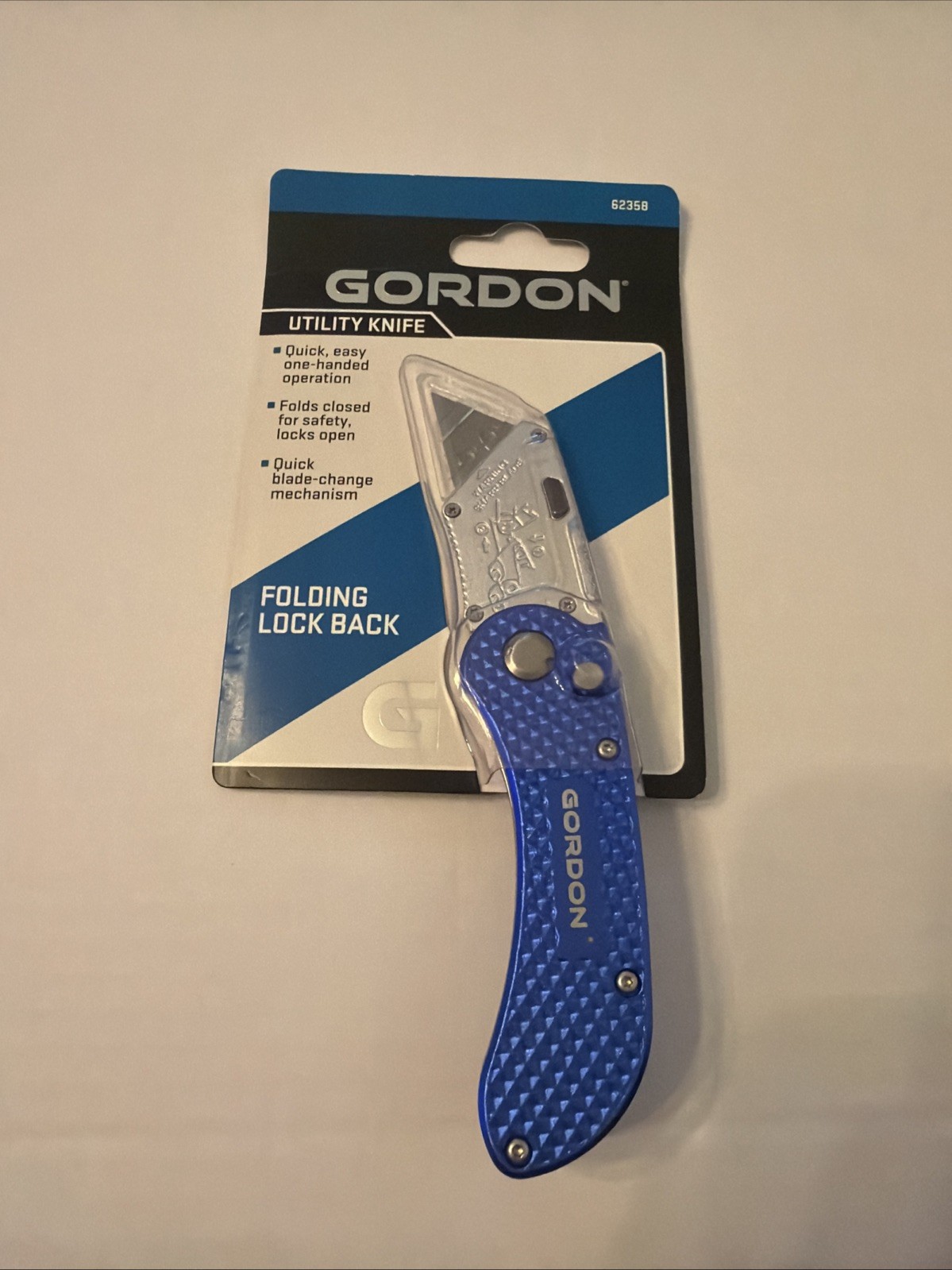 Gordon Utility Knife : Metal with Replaceable Folding Lock Back Blade : New