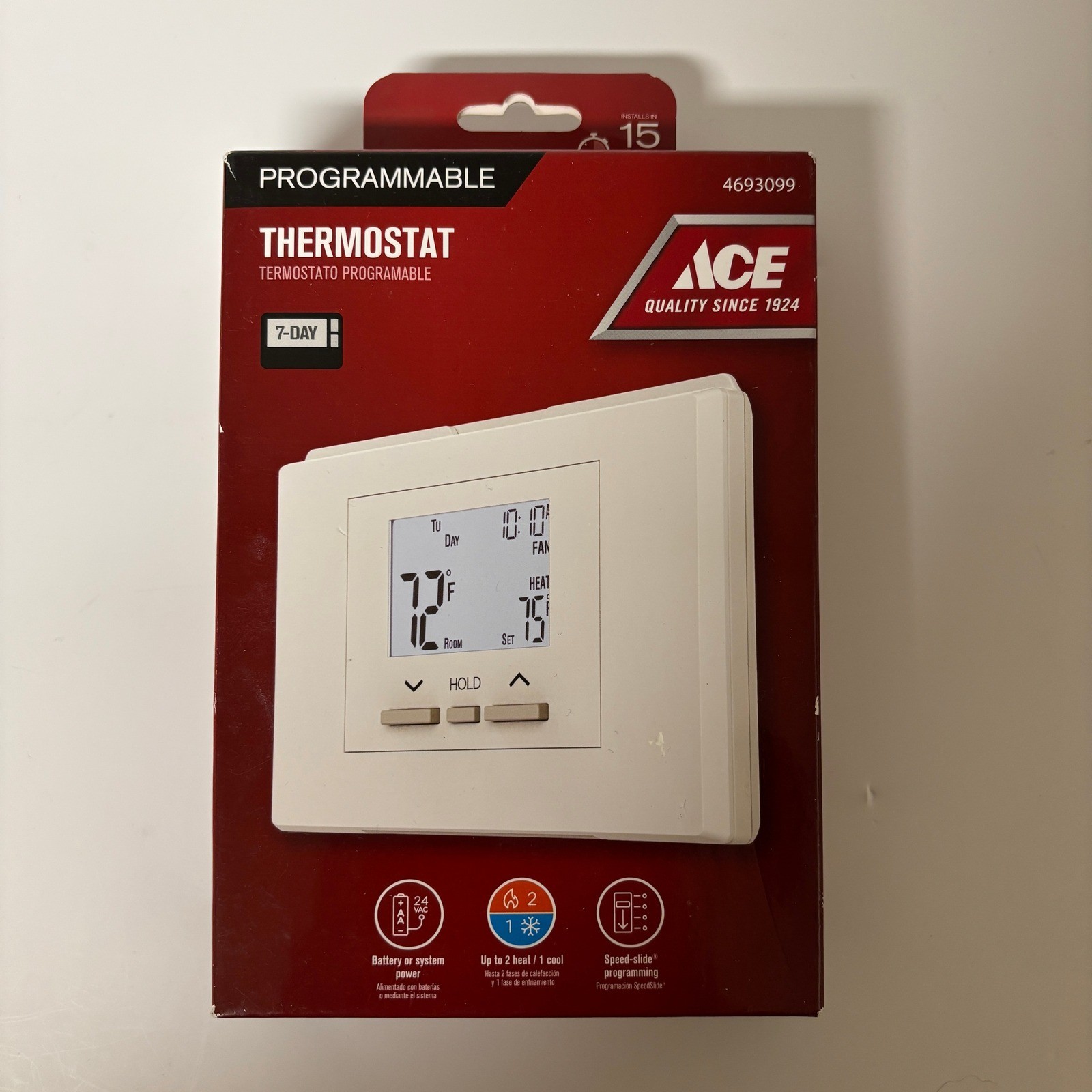 Ace Hardware 7-Day Programmable Thermostat ATX700U White 4693099 Digital LCD